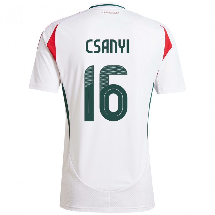 Criança Camisola Hungria Diána Csányi #16 Branco Alternativa 24-26 Camisa Brasil