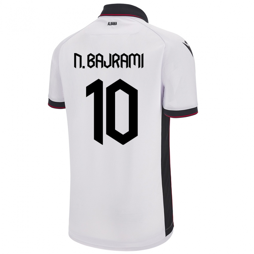 Criança Camisola Albânia Nedim Bajrami #10 Branco Alternativa 24-26 Camisa Brasil