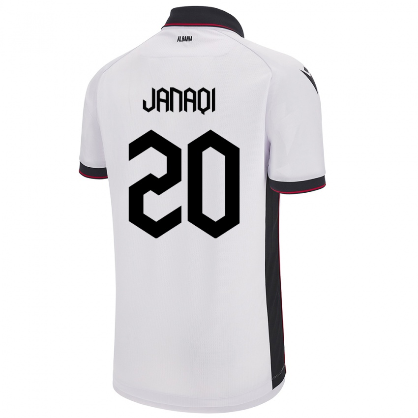 Criança Camisola Albânia Dejvid Janaqi #20 Branco Alternativa 24-26 Camisa Brasil