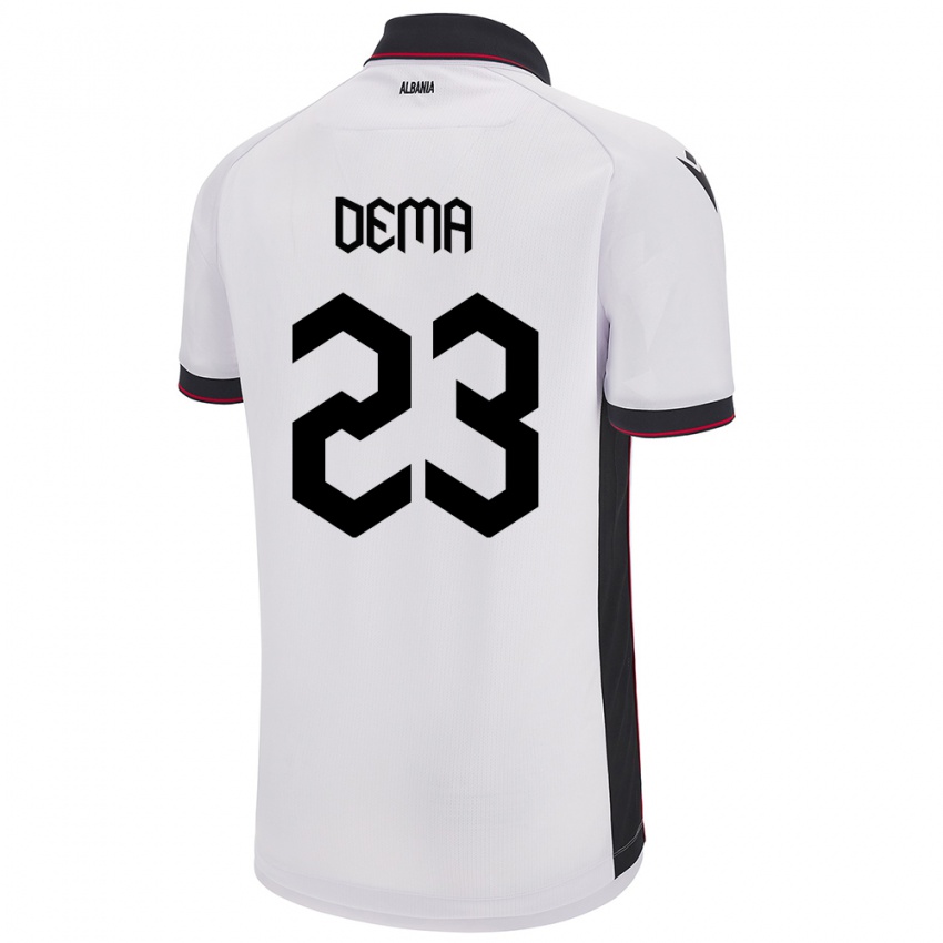 Criança Camisola Albânia Endri Dema #23 Branco Alternativa 24-26 Camisa Brasil