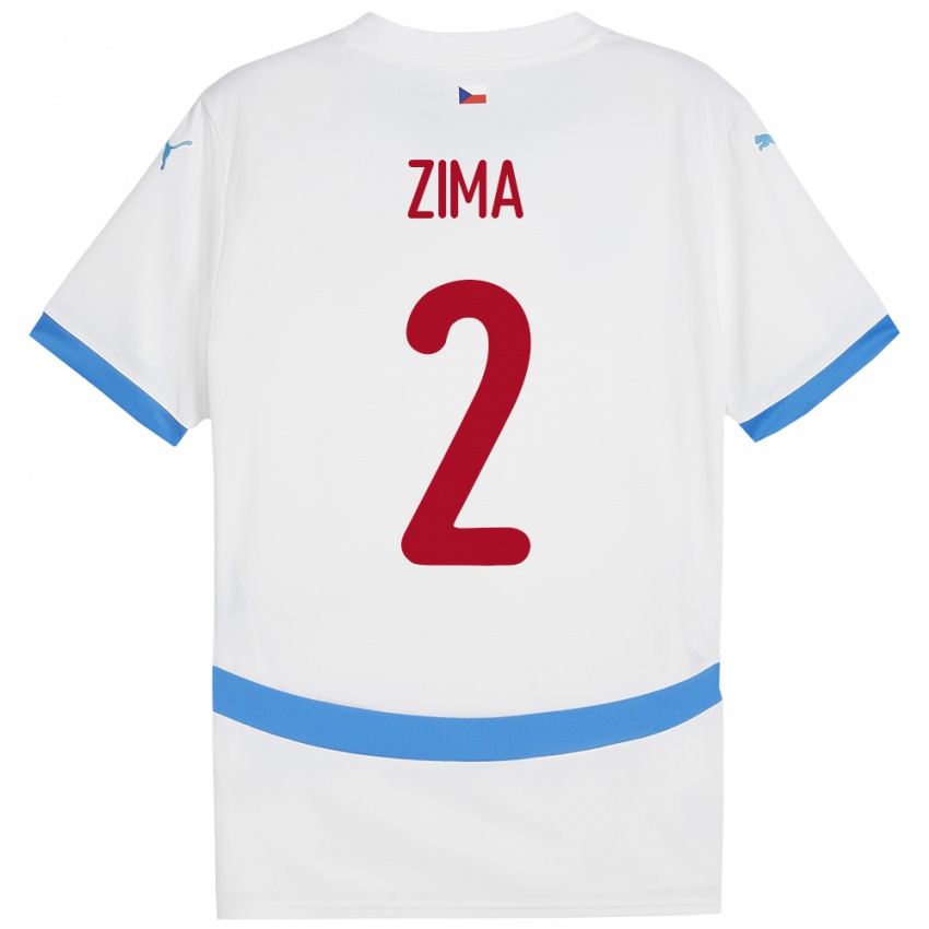 Criança Camisola República Checa David Zima #2 Branco Alternativa 24-26 Camisa Brasil