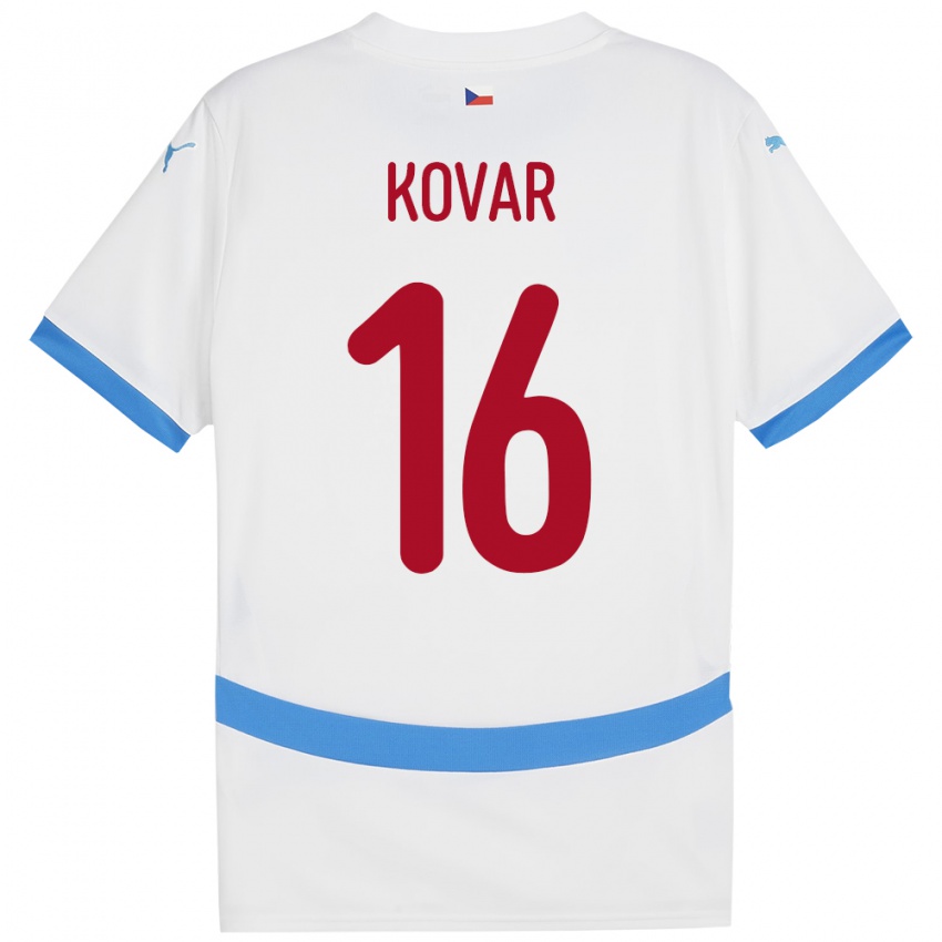 Criança Camisola República Checa Matej Kovar #16 Branco Alternativa 24-26 Camisa Brasil