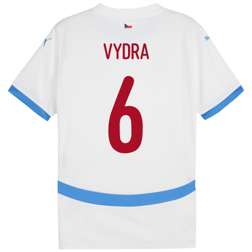 Criança Camisola República Checa Patrik Vydra #6 Branco Alternativa 24-26 Camisa Brasil