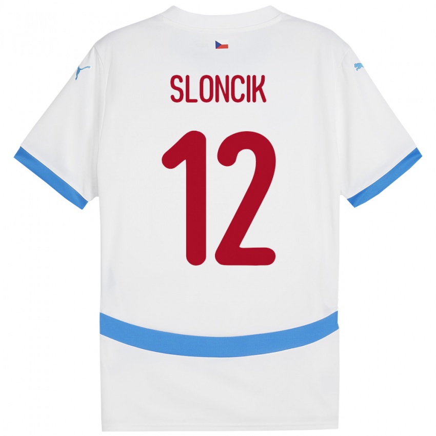 Criança Camisola República Checa Tom Sloncik #12 Branco Alternativa 24-26 Camisa Brasil