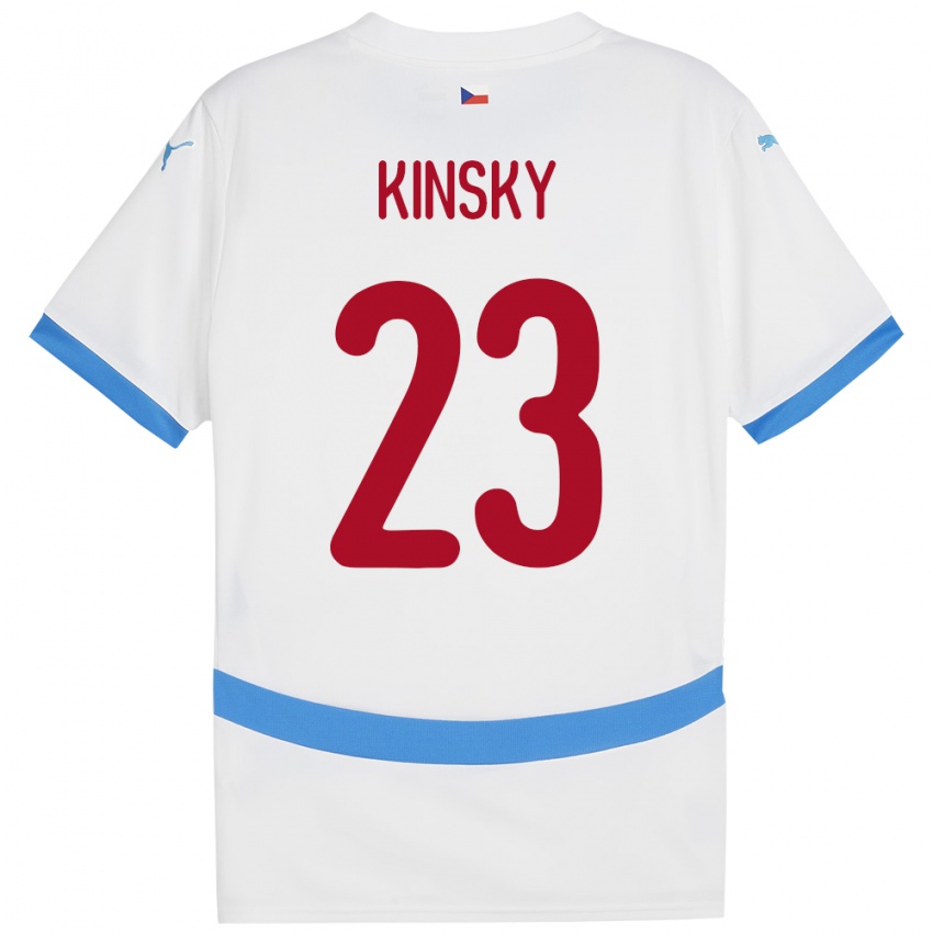 Criança Camisola República Checa Antonin Kinsky #23 Branco Alternativa 24-26 Camisa Brasil