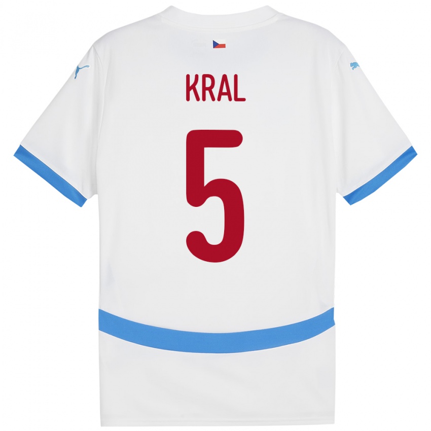 Criança Camisola República Checa Tomas Kral #5 Branco Alternativa 24-26 Camisa Brasil