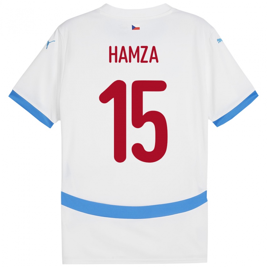 Criança Camisola República Checa Jiri Hamza #15 Branco Alternativa 24-26 Camisa Brasil