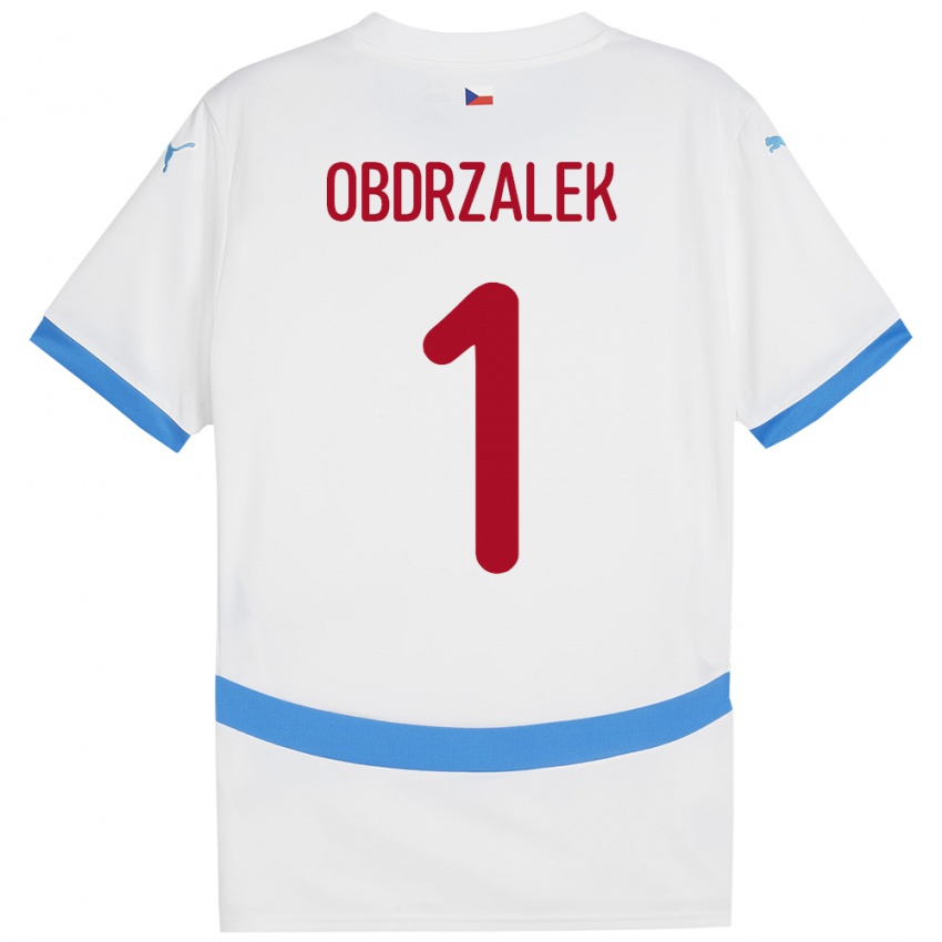 Criança Camisola República Checa Marek Obdrzalek #1 Branco Alternativa 24-26 Camisa Brasil