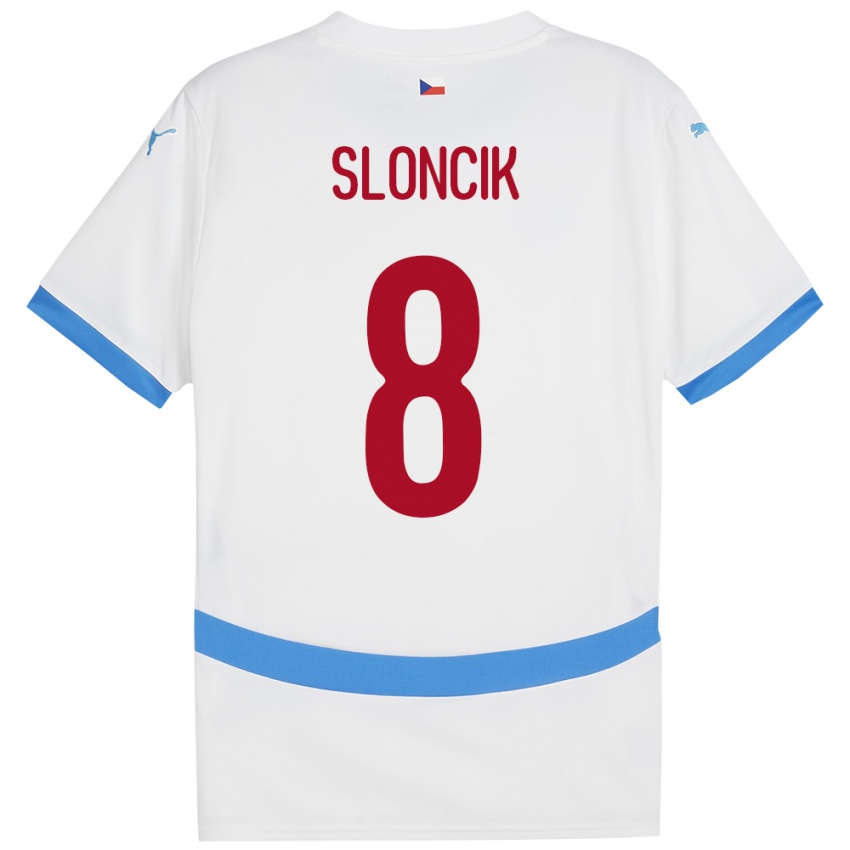 Criança Camisola República Checa Simon Sloncik #8 Branco Alternativa 24-26 Camisa Brasil