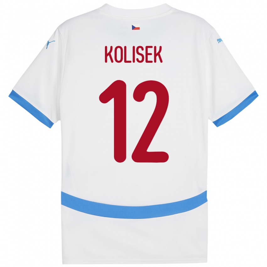 Criança Camisola República Checa Jakub Kolisek #12 Branco Alternativa 24-26 Camisa Brasil