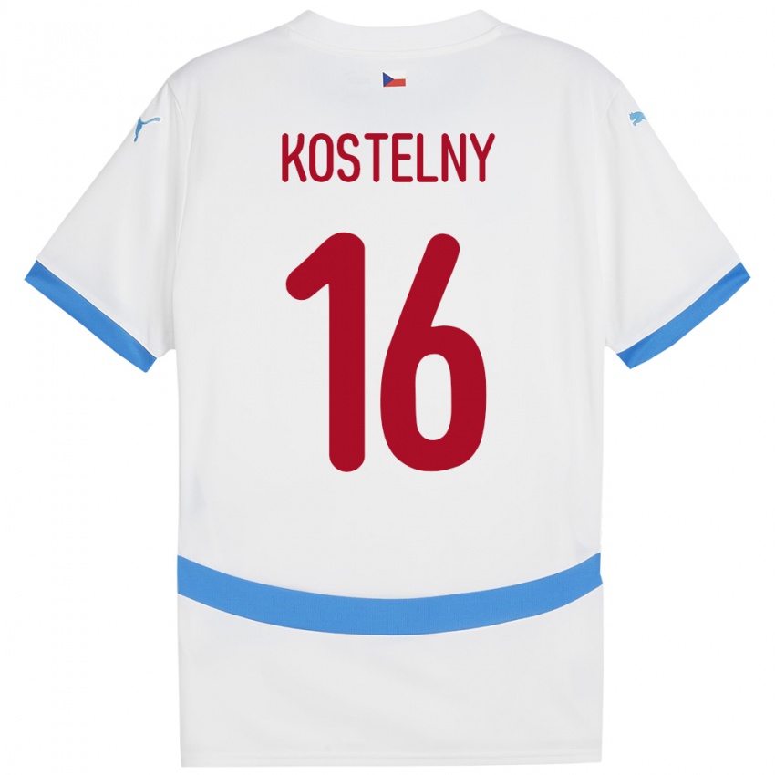 Criança Camisola República Checa Krystof Kostelny #16 Branco Alternativa 24-26 Camisa Brasil