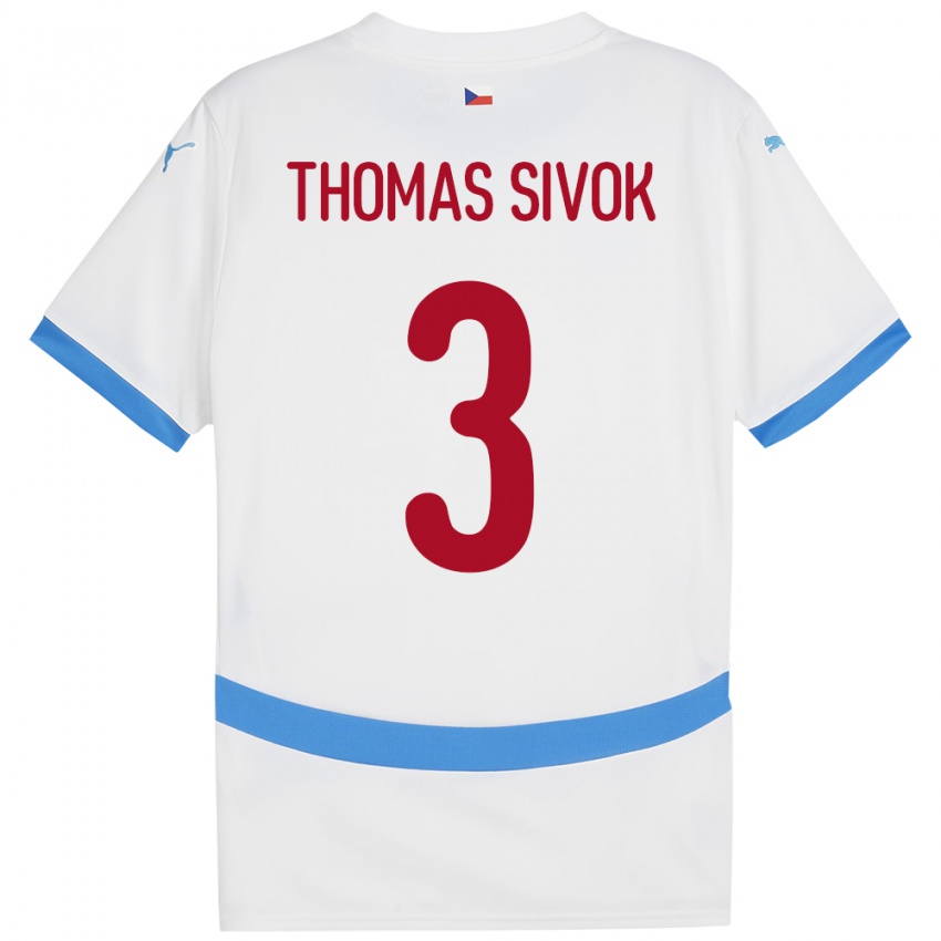 Criança Camisola República Checa Andre Thomas Sivok #3 Branco Alternativa 24-26 Camisa Brasil