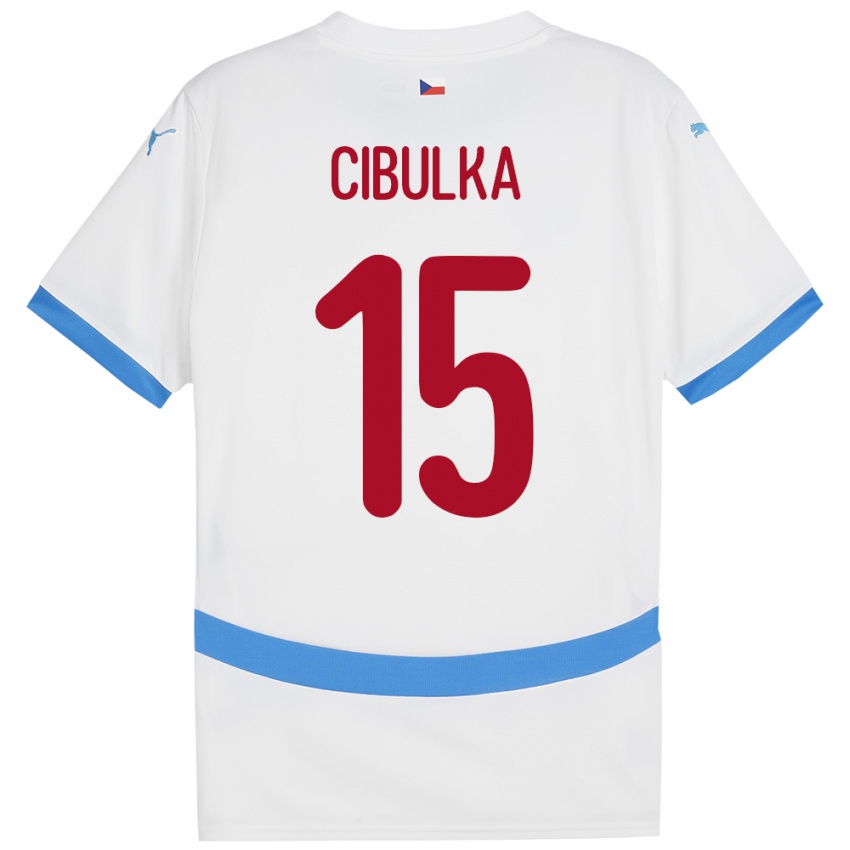 Criança Camisola República Checa Oskar Cibulka #15 Branco Alternativa 24-26 Camisa Brasil