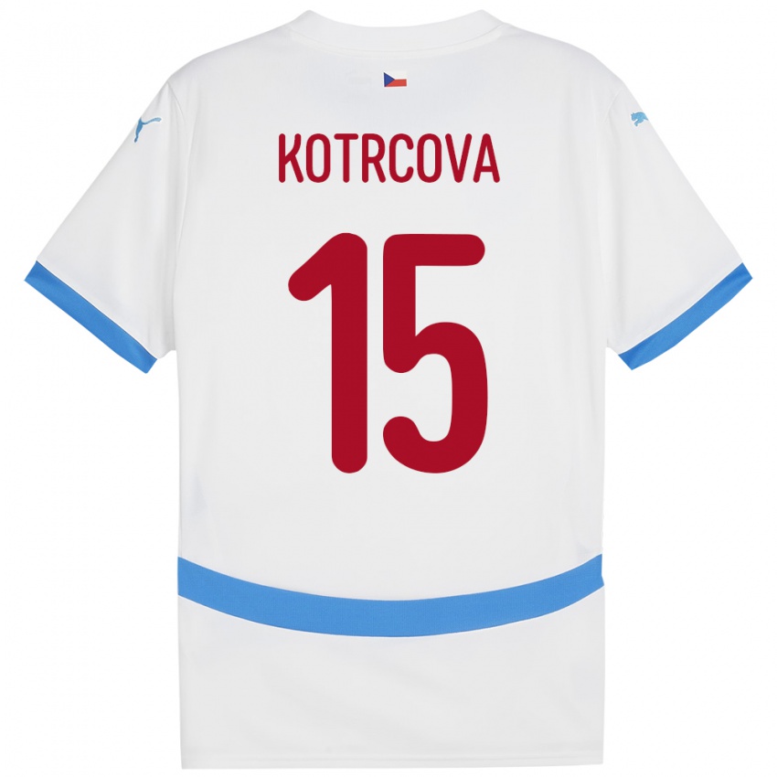 Criança Camisola República Checa Kateřina Kotrčová #15 Branco Alternativa 24-26 Camisa Brasil