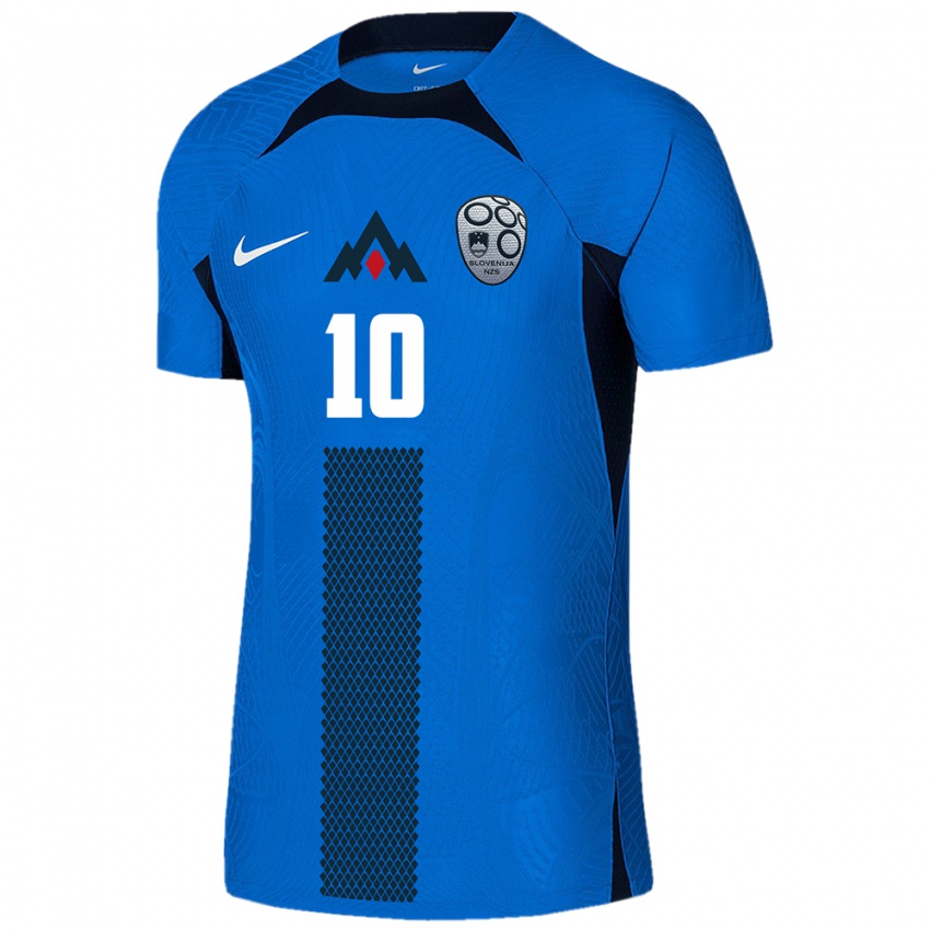 Criança Camisola Eslovênia Nik Belovic #10 Azul Alternativa 24-26 Camisa Brasil