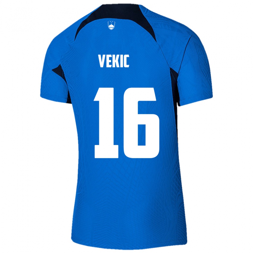 Criança Camisola Eslovênia Igor Vekic #16 Azul Alternativa 24-26 Camisa Brasil