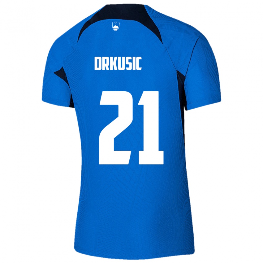 Criança Camisola Eslovênia Vanja Drkusic #21 Azul Alternativa 24-26 Camisa Brasil