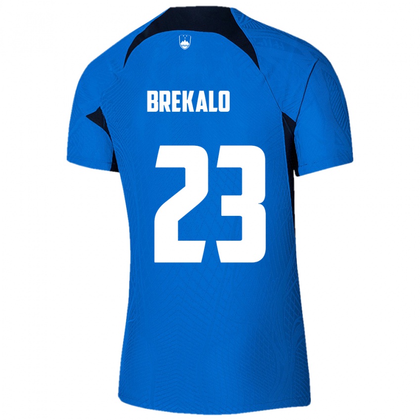 Criança Camisola Eslovênia David Brekalo #23 Azul Alternativa 24-26 Camisa Brasil