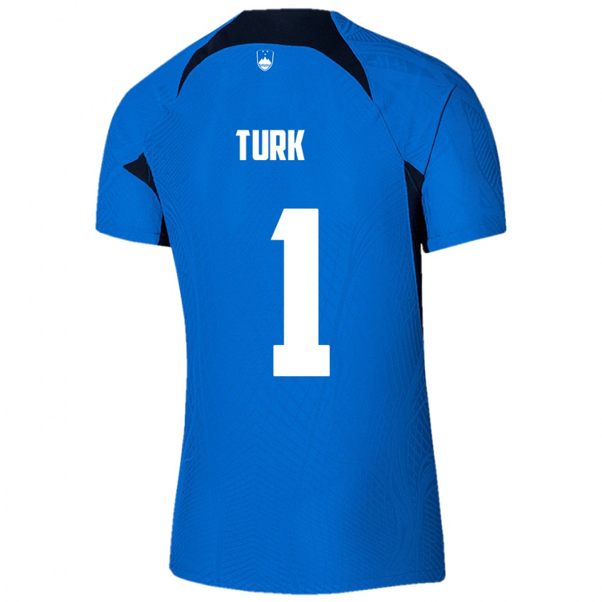 Criança Camisola Eslovênia Martin Turk #1 Azul Alternativa 24-26 Camisa Brasil