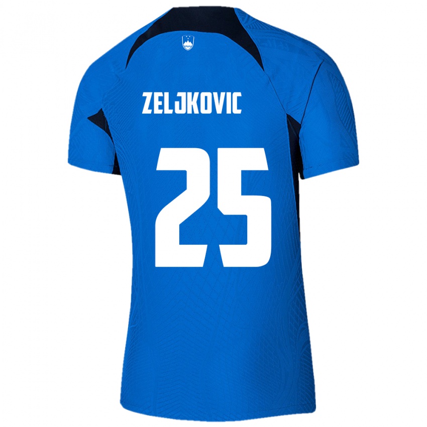 Criança Camisola Eslovênia Adrian Zeljkovic #25 Azul Alternativa 24-26 Camisa Brasil