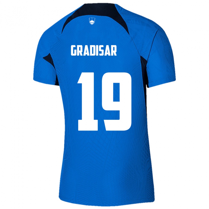 Criança Camisola Eslovênia Nejc Gradisar #19 Azul Alternativa 24-26 Camisa Brasil