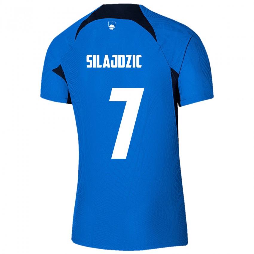 Criança Camisola Eslovênia Riad Silajdzic #7 Azul Alternativa 24-26 Camisa Brasil