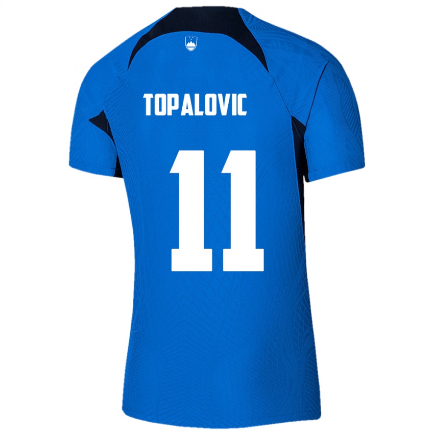 Criança Camisola Eslovênia Luka Topalovic #11 Azul Alternativa 24-26 Camisa Brasil