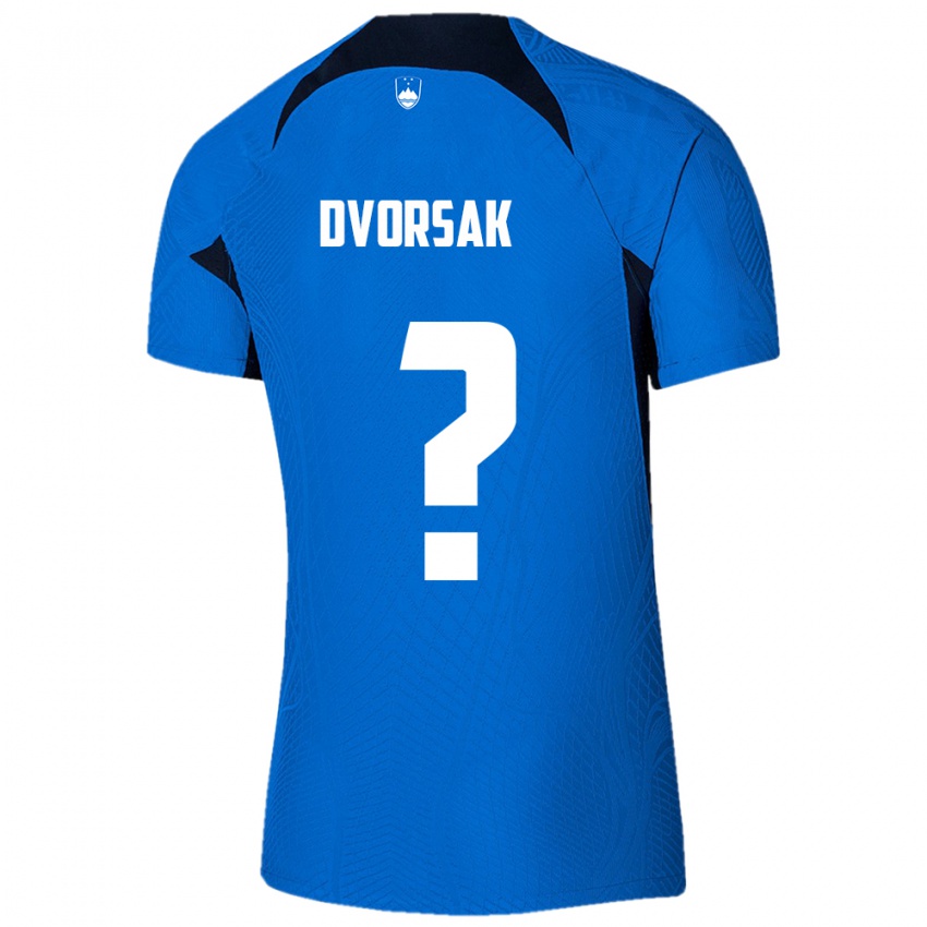 Criança Camisola Eslovênia Matej Dvorsak #0 Azul Alternativa 24-26 Camisa Brasil