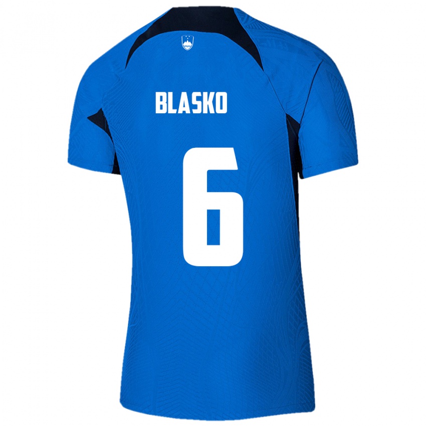 Criança Camisola Eslovênia Svit Blasko #6 Azul Alternativa 24-26 Camisa Brasil