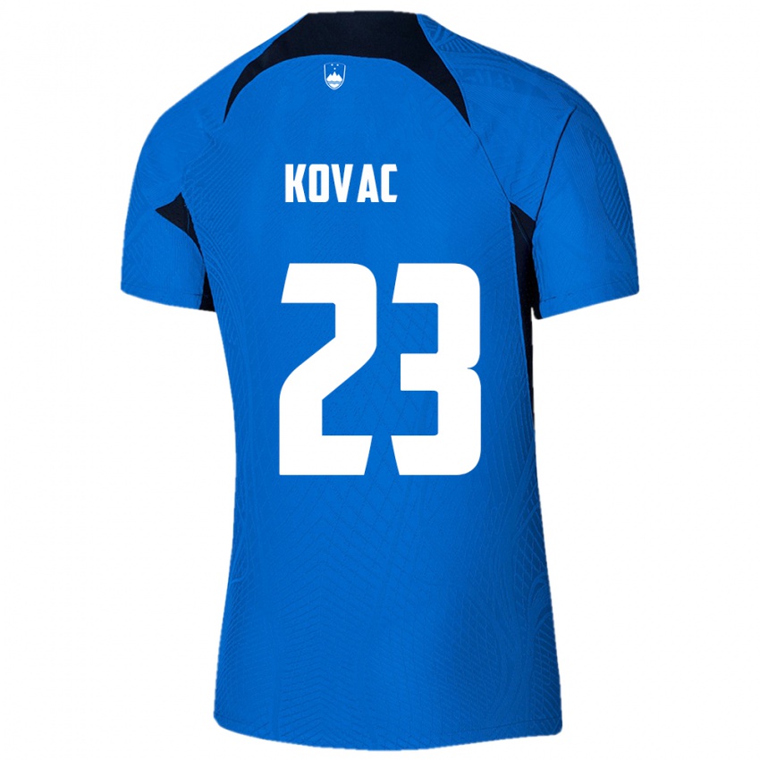 Criança Camisola Eslovênia Blaz Kovac #23 Azul Alternativa 24-26 Camisa Brasil