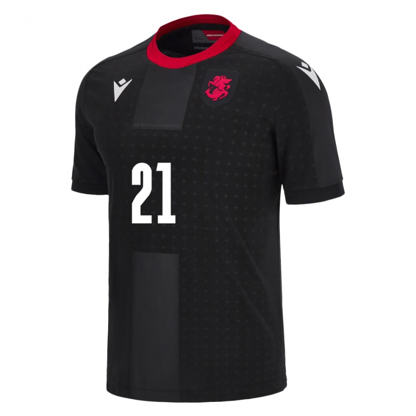 Criança Camisola Geórgia Otar Mamageishvili #21 Preto Alternativa 24-26 Camisa Brasil