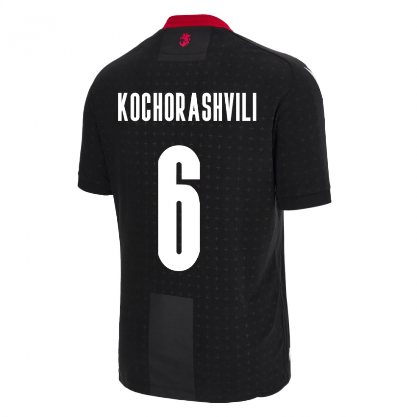 Criança Camisola Geórgia Giorgi Kochorashvili #6 Preto Alternativa 24-26 Camisa Brasil