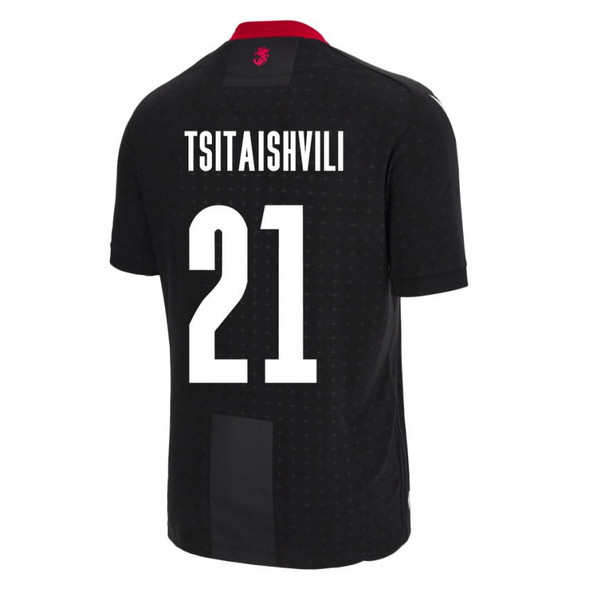 Criança Camisola Geórgia Georgiy Tsitaishvili #21 Preto Alternativa 24-26 Camisa Brasil