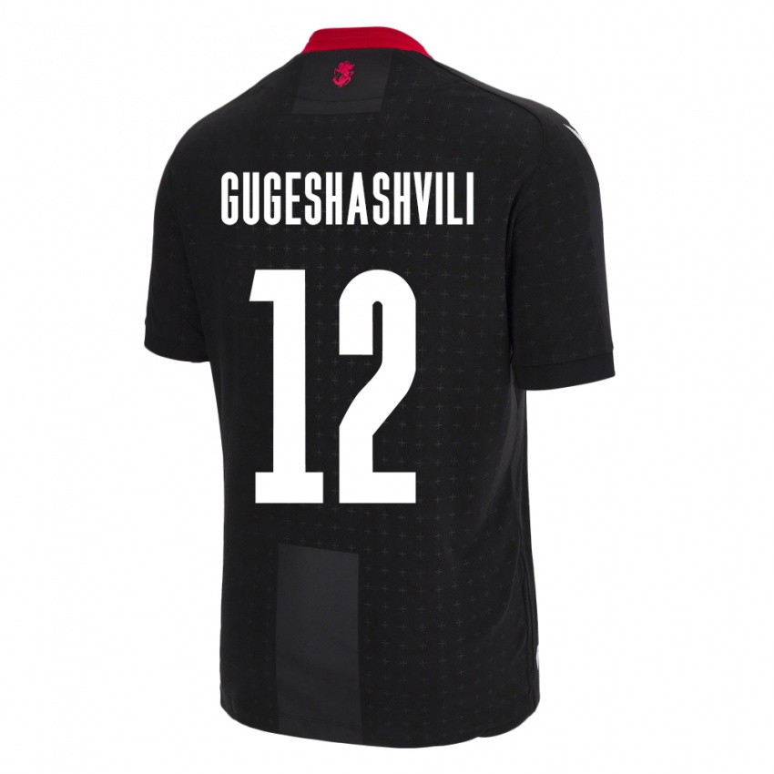 Criança Camisola Geórgia Luka Gugeshashvili #12 Preto Alternativa 24-26 Camisa Brasil