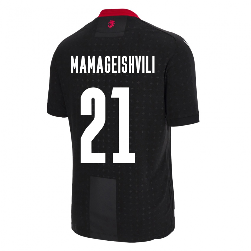 Criança Camisola Geórgia Otar Mamageishvili #21 Preto Alternativa 24-26 Camisa Brasil