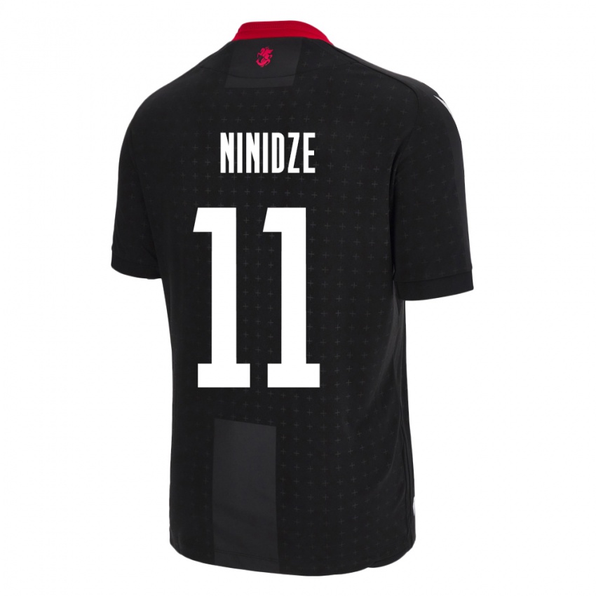 Criança Camisola Geórgia Nikoloz Ninidze #11 Preto Alternativa 24-26 Camisa Brasil