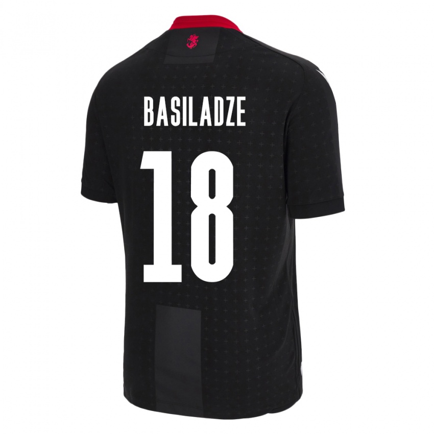 Criança Camisola Geórgia Aleko Basiladze #18 Preto Alternativa 24-26 Camisa Brasil