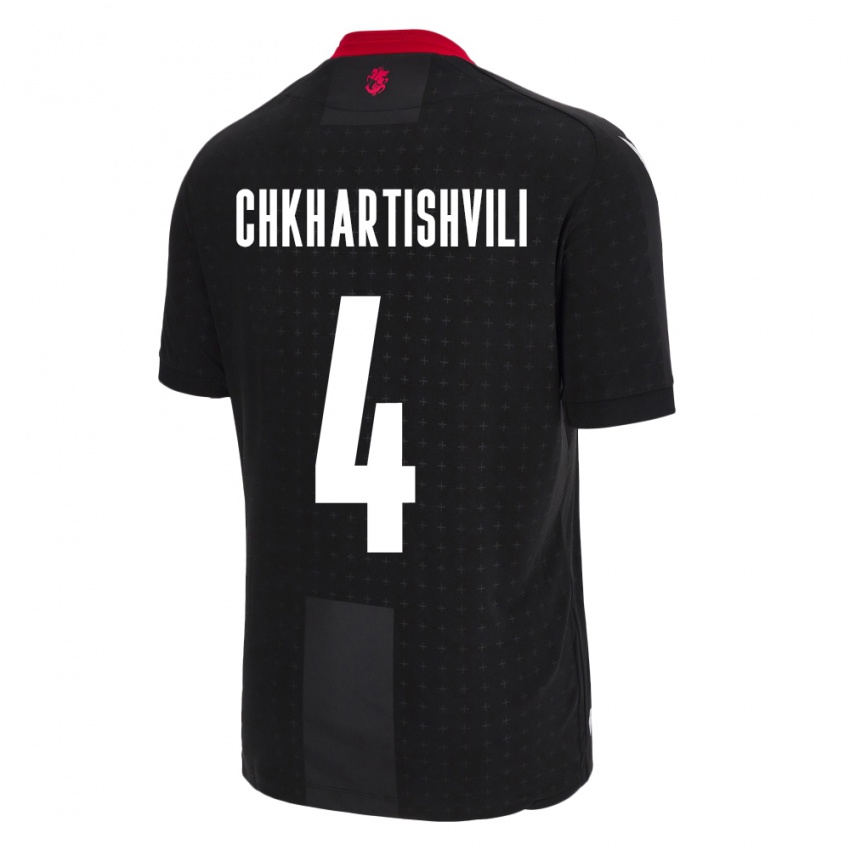 Criança Camisola Geórgia Nino Chkhartishvili #4 Preto Alternativa 24-26 Camisa Brasil