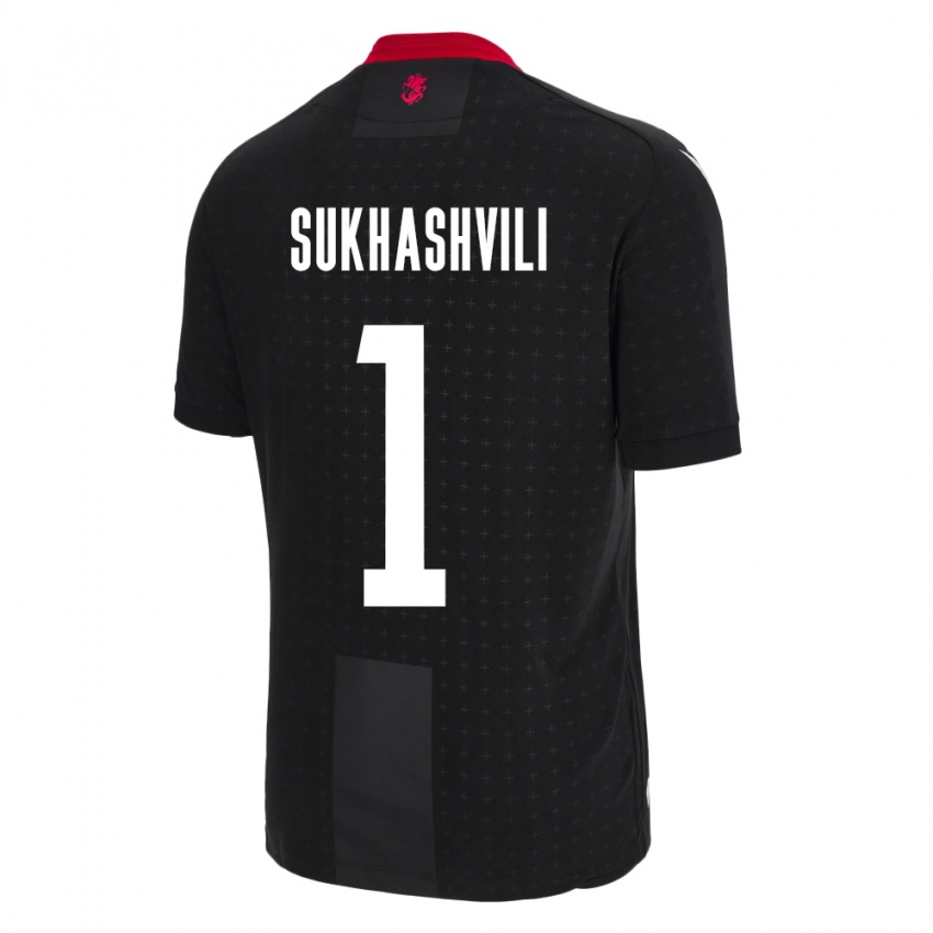 Criança Camisola Geórgia Teona Sukhashvili #1 Preto Alternativa 24-26 Camisa Brasil