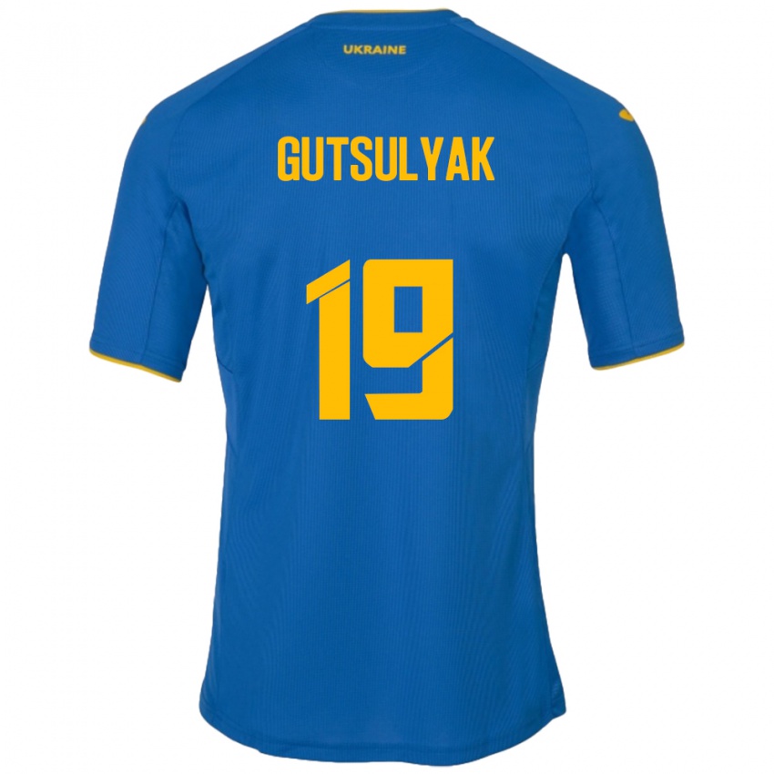 Criança Camisola Ucrânia Oleksiy Gutsulyak #19 Azul Alternativa 24-26 Camisa Brasil