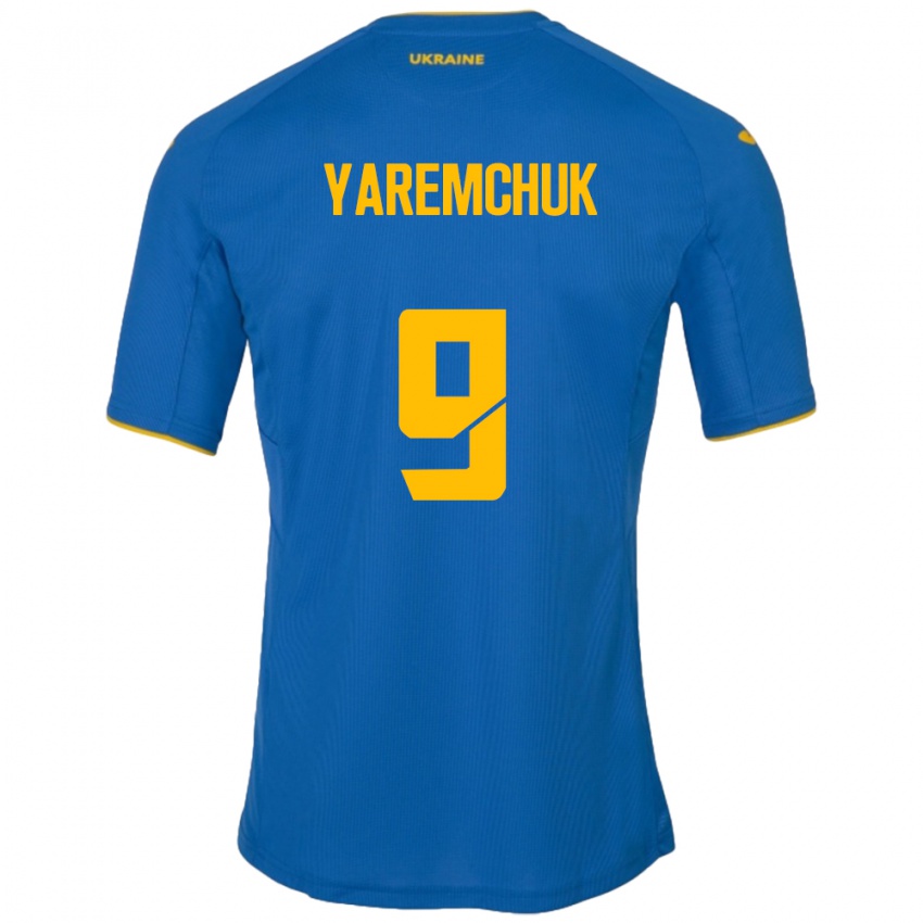 Criança Camisola Ucrânia Roman Yaremchuk #9 Azul Alternativa 24-26 Camisa Brasil