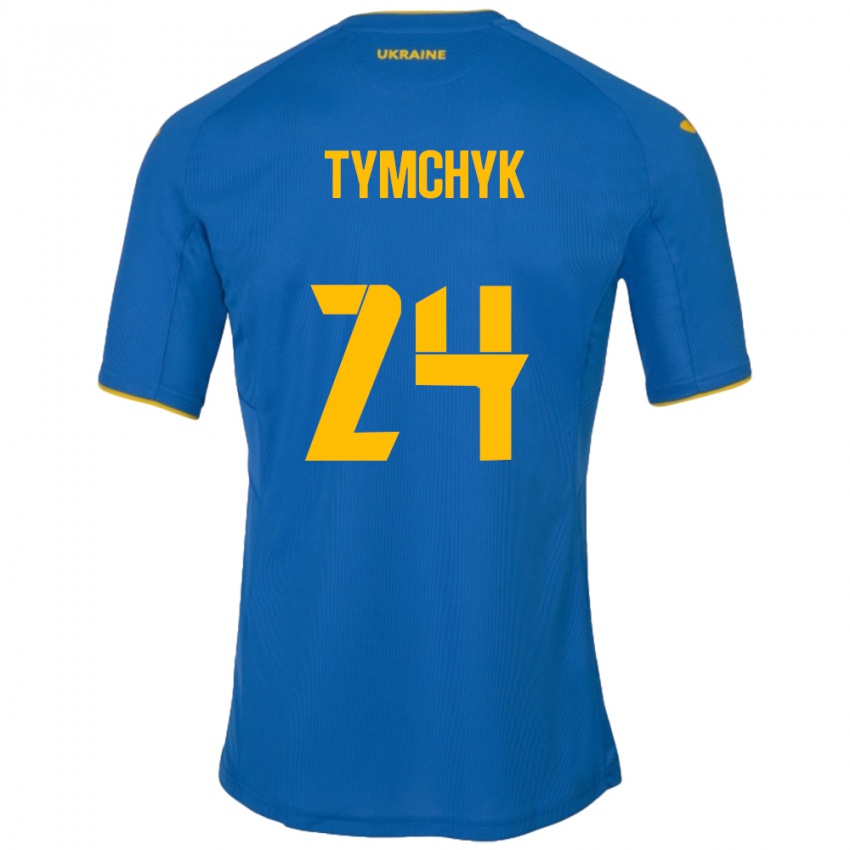 Criança Camisola Ucrânia Oleksandr Tymchyk #24 Azul Alternativa 24-26 Camisa Brasil