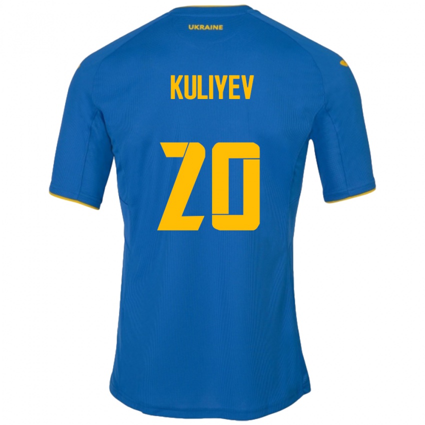 Criança Camisola Ucrânia Eldar Kuliyev #20 Azul Alternativa 24-26 Camisa Brasil