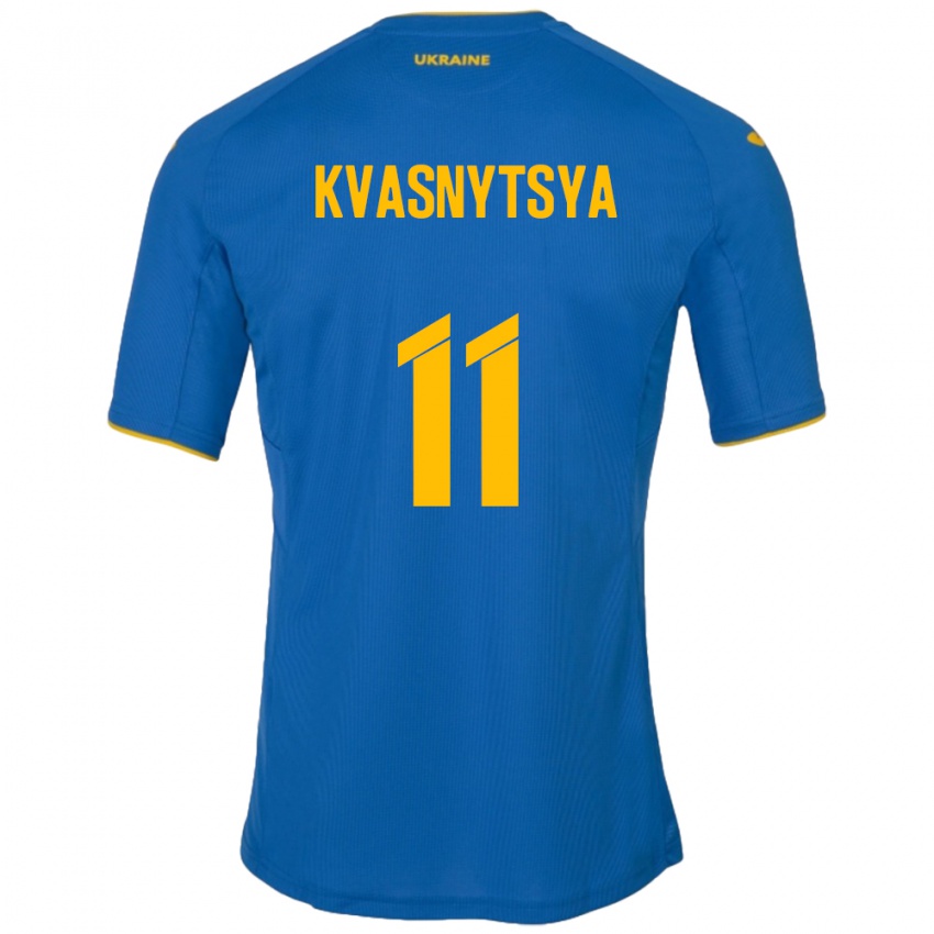 Criança Camisola Ucrânia Ilya Kvasnytsya #11 Azul Alternativa 24-26 Camisa Brasil