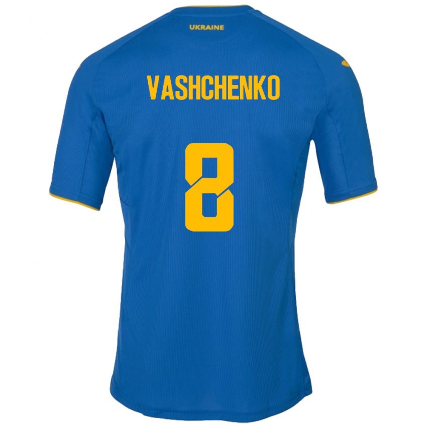 Criança Camisola Ucrânia Daniil Vashchenko #8 Azul Alternativa 24-26 Camisa Brasil