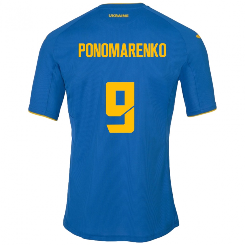 Criança Camisola Ucrânia Matviy Ponomarenko #9 Azul Alternativa 24-26 Camisa Brasil