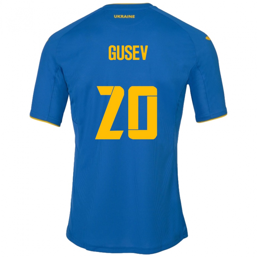 Criança Camisola Ucrânia Oleksiy Gusev #20 Azul Alternativa 24-26 Camisa Brasil