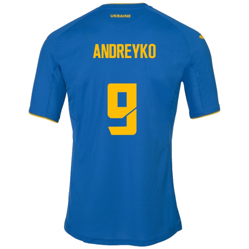 Criança Camisola Ucrânia Ivan Andreyko #9 Azul Alternativa 24-26 Camisa Brasil