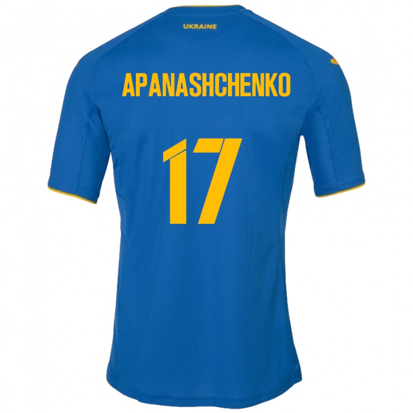 Criança Camisola Ucrânia Daryna Apanashchenko #17 Azul Alternativa 24-26 Camisa Brasil