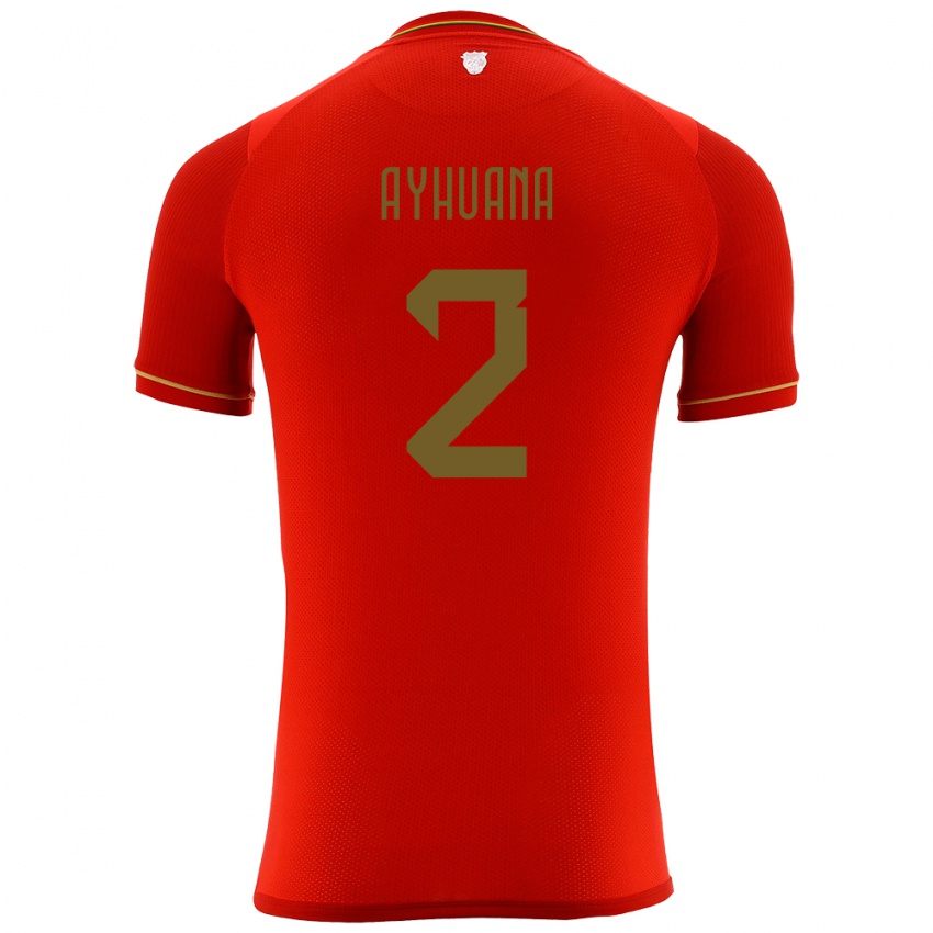 Criança Camisola Bolívia Anderson Ayhuana #2 Vermelho Alternativa 24-26 Camisa Brasil